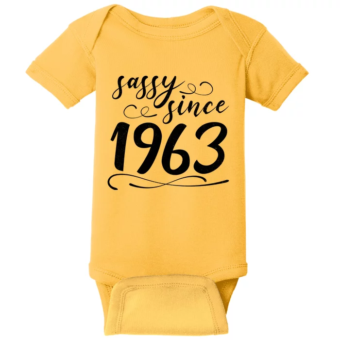 Sassy Since 1963 Birthday 60th Birthday Baby Bodysuit