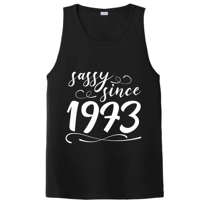 Sassy Since 1973 Birthday 50th Birthday Performance Tank