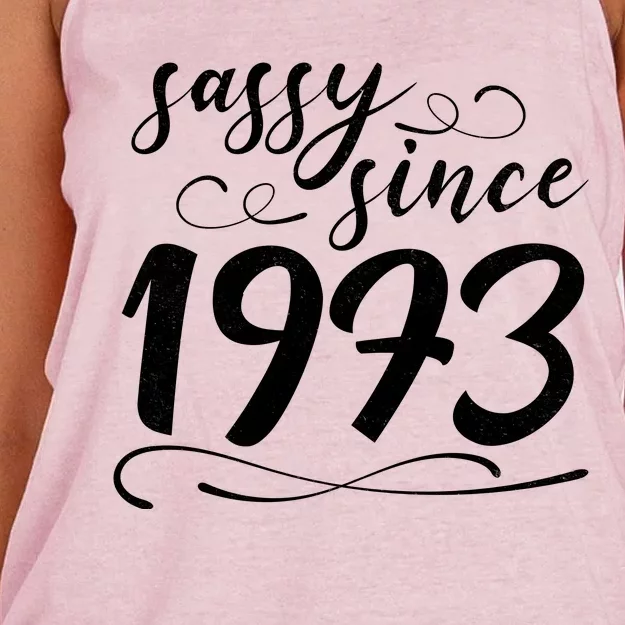 Sassy Since 1973 Birthday 50th Birthday Women's Knotted Racerback Tank