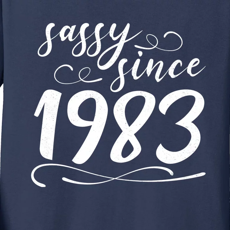 Sassy Since 1983 Birthday 40th Birthday Kids Long Sleeve Shirt