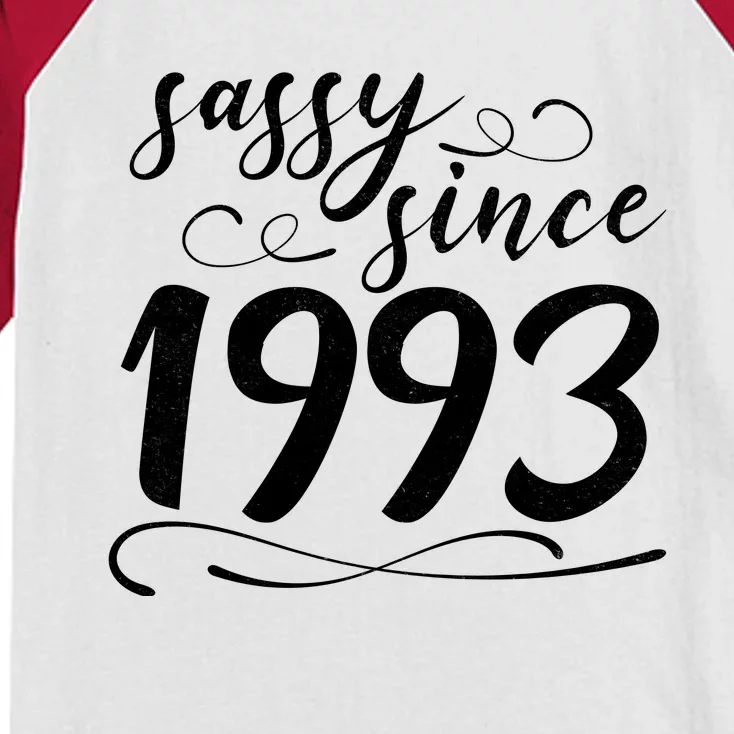 Sassy Since 1993 Birthday 30th Birthday Kids Colorblock Raglan Jersey