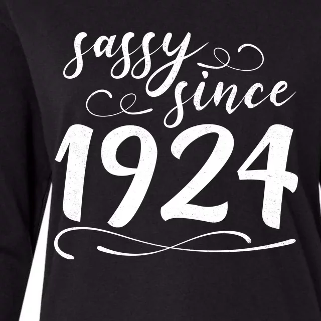 Sassy Since 1924 Birthday 100th Birthday Womens Cotton Relaxed Long Sleeve T-Shirt