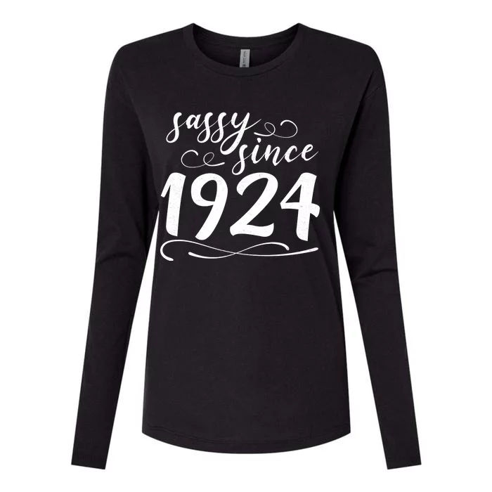 Sassy Since 1924 Birthday 100th Birthday Womens Cotton Relaxed Long Sleeve T-Shirt