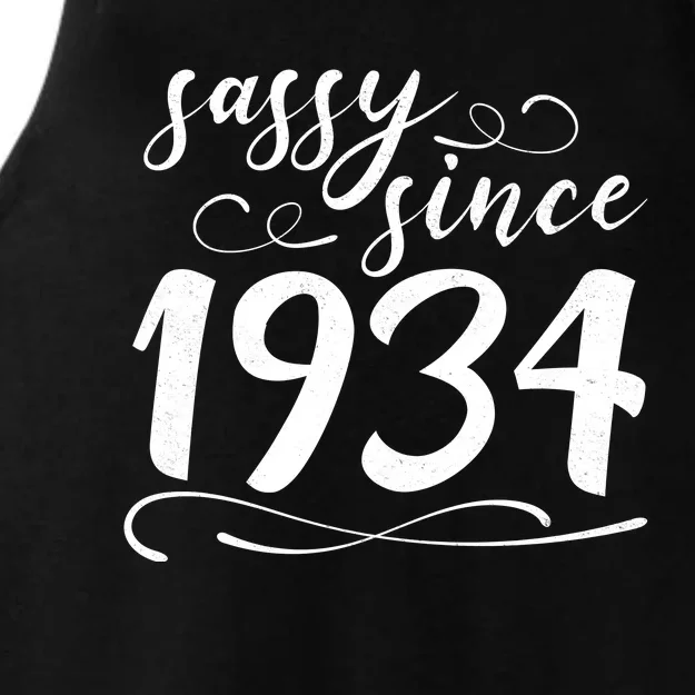 Sassy Since 1934 Birthday 90th Birthday Ladies Tri-Blend Wicking Tank