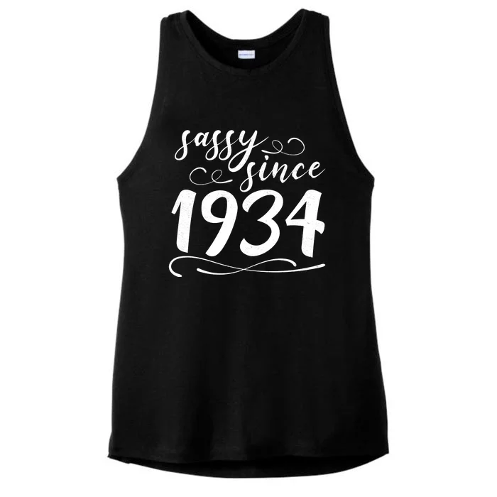 Sassy Since 1934 Birthday 90th Birthday Ladies Tri-Blend Wicking Tank