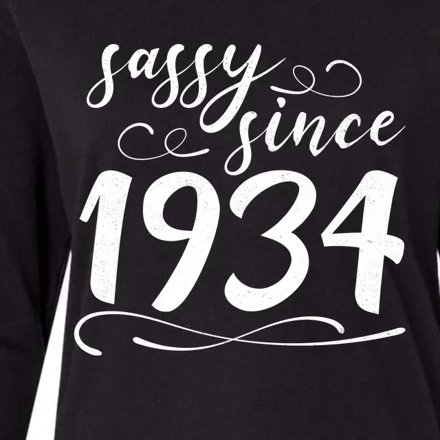 Sassy Since 1934 Birthday 90th Birthday Womens Cotton Relaxed Long Sleeve T-Shirt