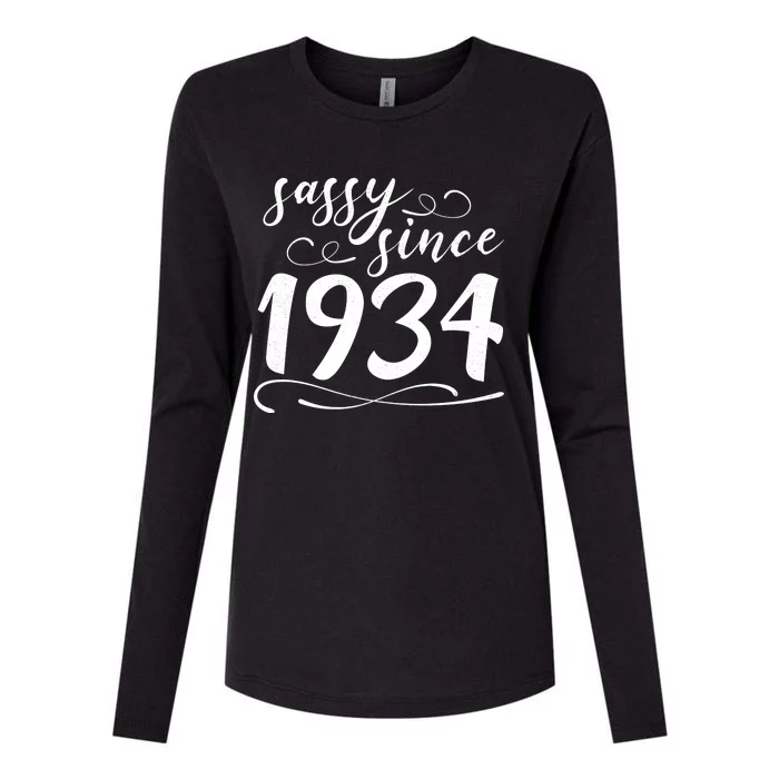 Sassy Since 1934 Birthday 90th Birthday Womens Cotton Relaxed Long Sleeve T-Shirt