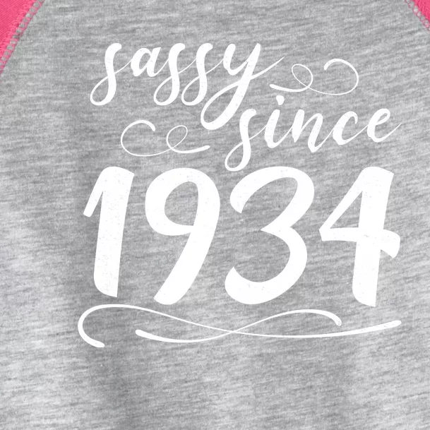 Sassy Since 1934 Birthday 90th Birthday Toddler Fine Jersey T-Shirt