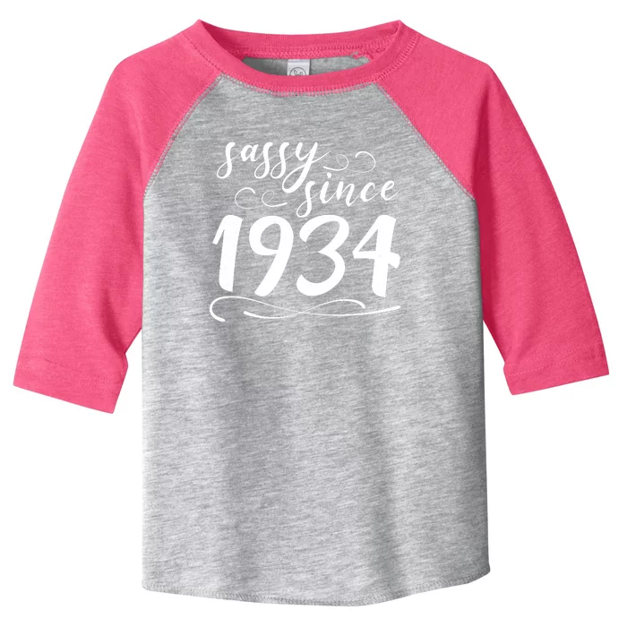 Sassy Since 1934 Birthday 90th Birthday Toddler Fine Jersey T-Shirt