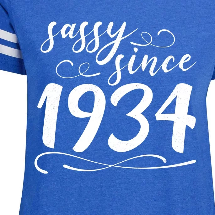 Sassy Since 1934 Birthday 90th Birthday Enza Ladies Jersey Football T-Shirt