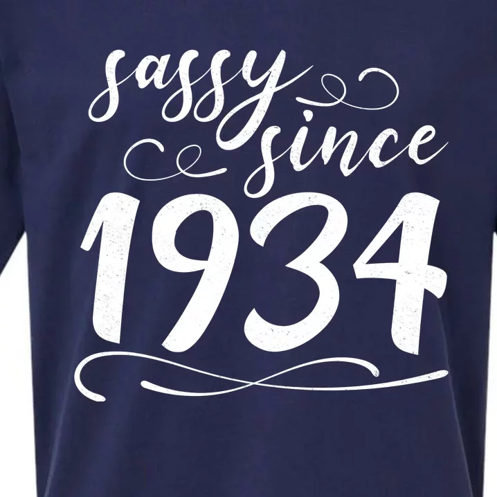 Sassy Since 1934 Birthday 90th Birthday Sueded Cloud Jersey T-Shirt