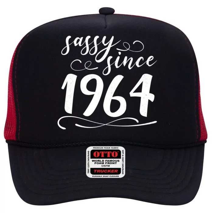 Sassy Since 1964 Birthday 60th Birthday High Crown Mesh Trucker Hat