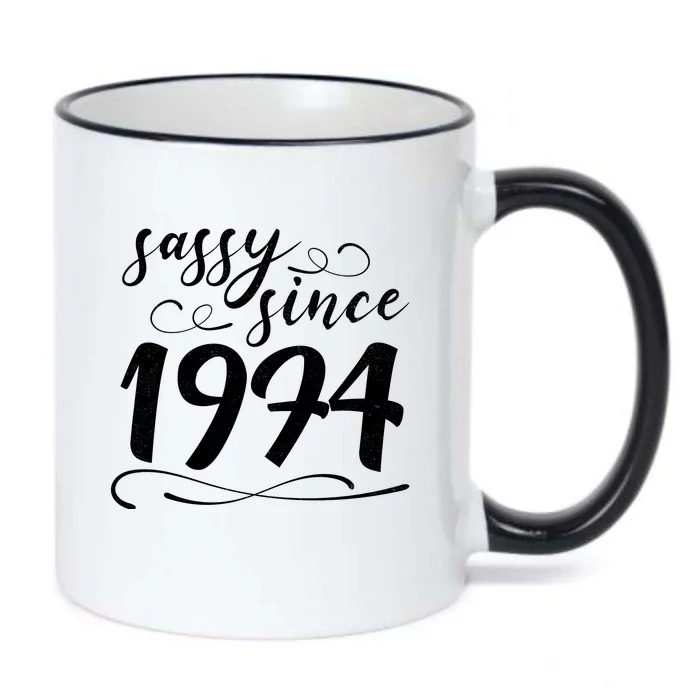 Sassy Since 1974 Birthday 50th Birthday Black Color Changing Mug