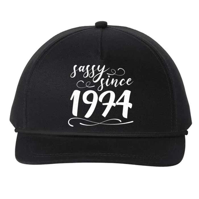 Sassy Since 1974 Birthday 50th Birthday Snapback Five-Panel Rope Hat