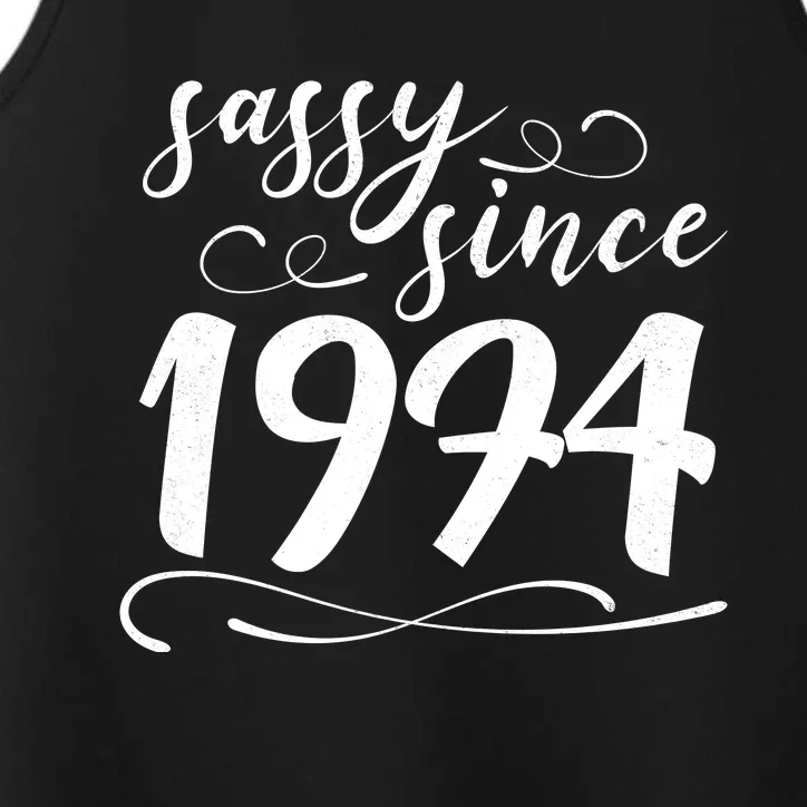 Sassy Since 1974 Birthday 50th Birthday Performance Tank