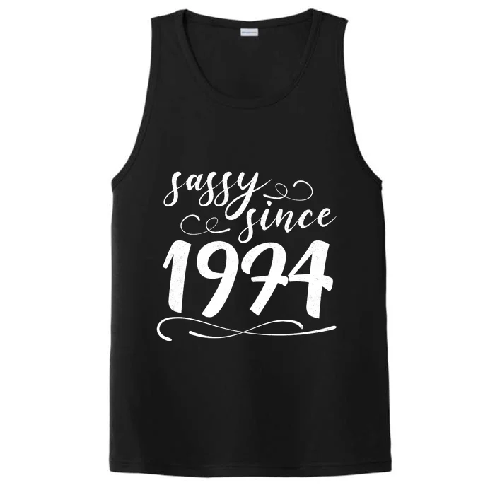 Sassy Since 1974 Birthday 50th Birthday Performance Tank