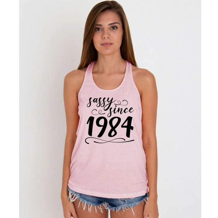 Sassy Since 1984 Birthday 40th Birthday Women's Knotted Racerback Tank