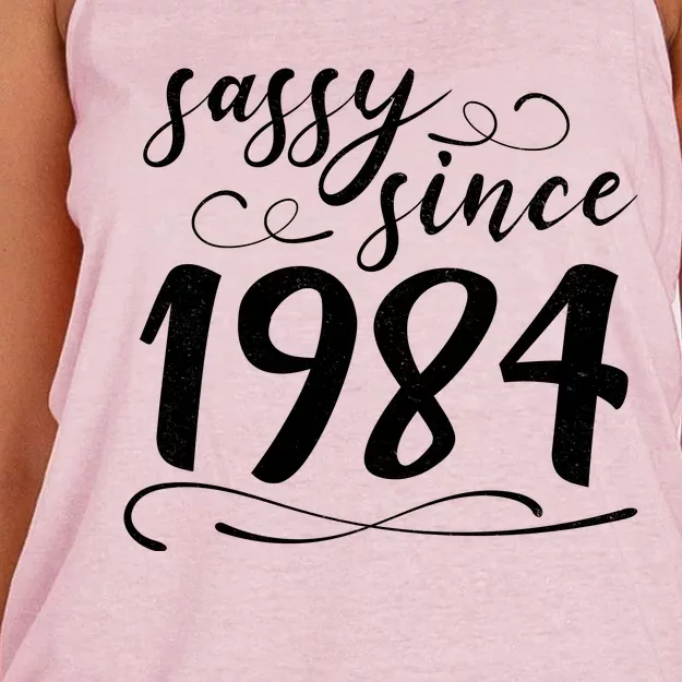 Sassy Since 1984 Birthday 40th Birthday Women's Knotted Racerback Tank