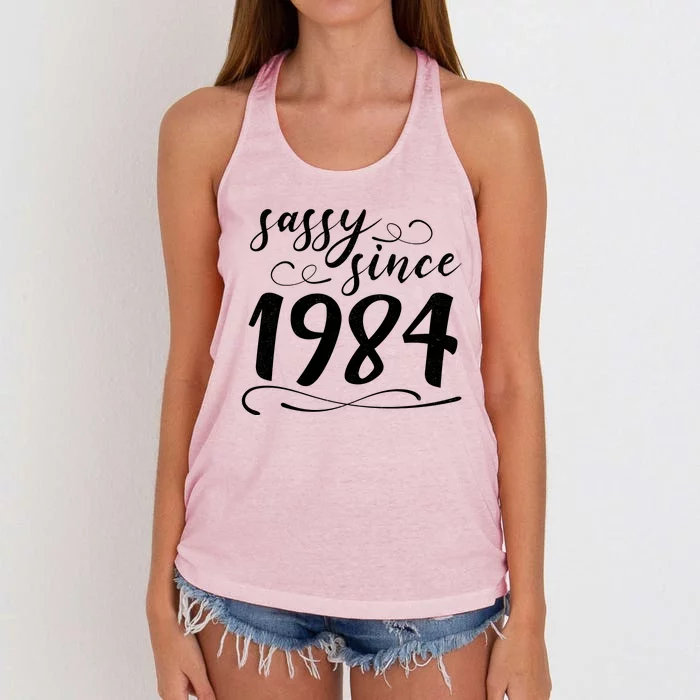 Sassy Since 1984 Birthday 40th Birthday Women's Knotted Racerback Tank