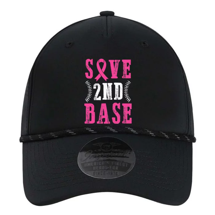 Save Second 2nd Base Funny Baseball Breast Cancer Awareness Performance The Dyno Cap