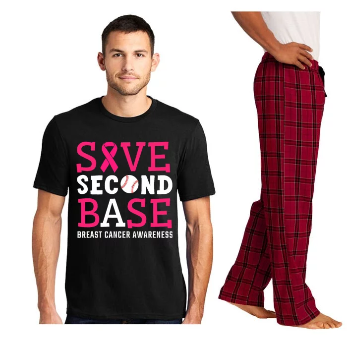 Save Second 2nd Base Breast Cancer Awareness Month Baseball Pajama Set