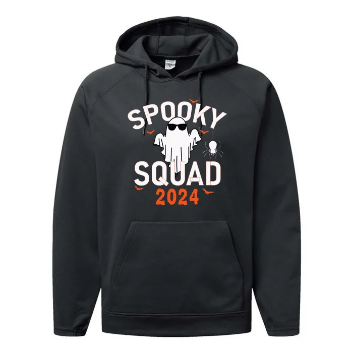 Spooky Squad 2024 Scary Halloween Bat Boo Performance Fleece Hoodie