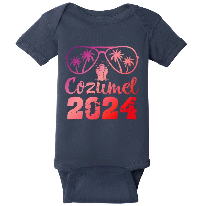 Summer Sunglasses 2024 Vacation Mexico Cozumel Beach Baby Bodysuit