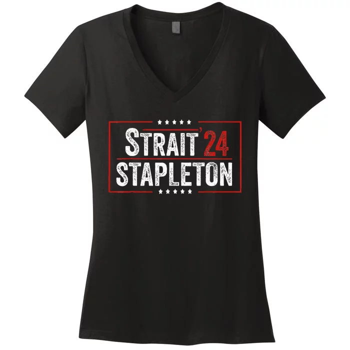 S.T.A.P.L.E.T.O.N S.T.R.A.I..T 24 Team S.T.A.P.L.E.T.O.N Family Pride Women's V-Neck T-Shirt