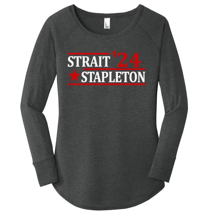 S.T.A.P.L.E.T.O.N S.T.R.A.I.T 24 Vintage Country Cowboy Western Women's Perfect Tri Tunic Long Sleeve Shirt