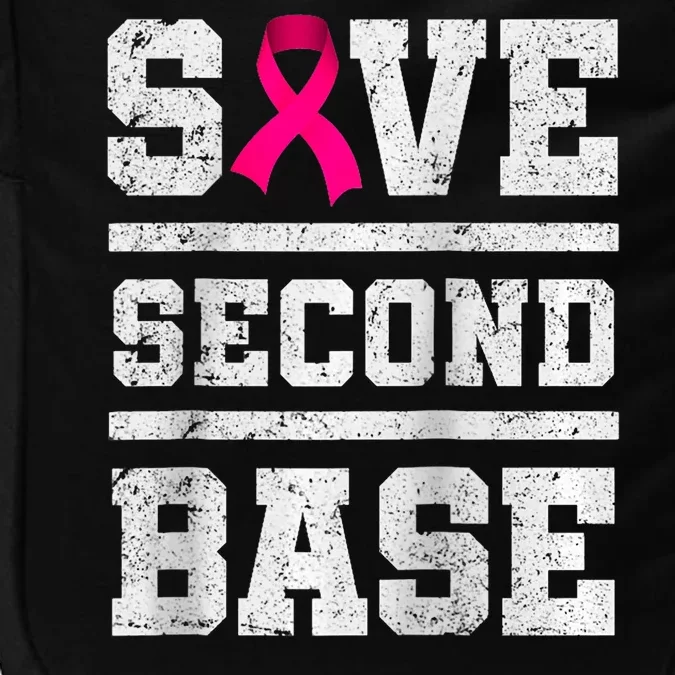 Save Second 2nd Base Funny Breast Cancer Awareness Month Raglan Impact Tech Backpack