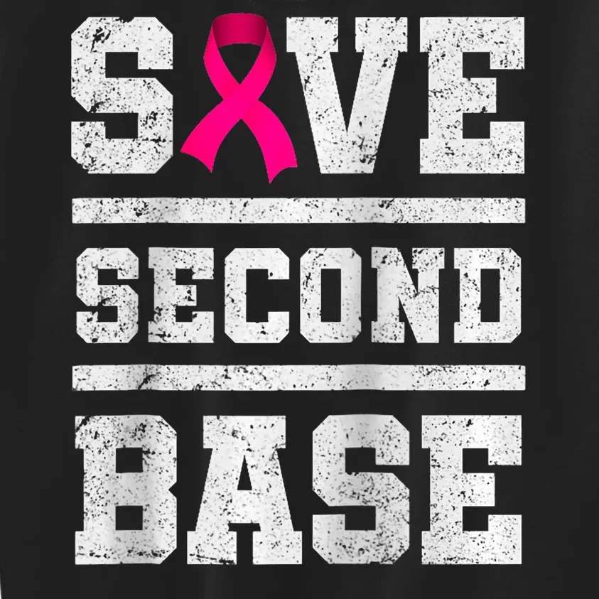 Save Second 2nd Base Funny Breast Cancer Awareness Month Raglan Kids Sweatshirt