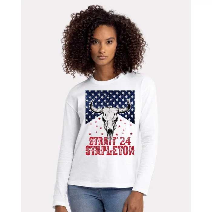 S.T.A.P.L.E.T.O.N S.T.R.A.I.T 24 Country Cowboy Western Womens Cotton Relaxed Long Sleeve T-Shirt