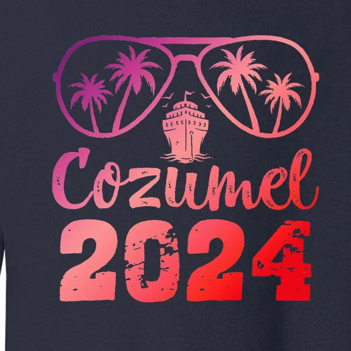 Summer Sunglasses 2024 Vacation Mexico Cozumel Beach Toddler Sweatshirt