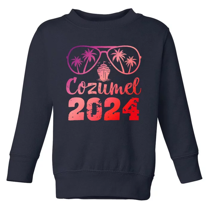 Summer Sunglasses 2024 Vacation Mexico Cozumel Beach Toddler Sweatshirt