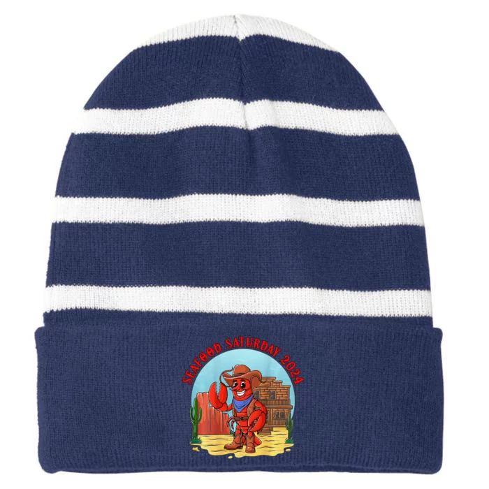 Seafood Saturday 2024 Striped Beanie with Solid Band