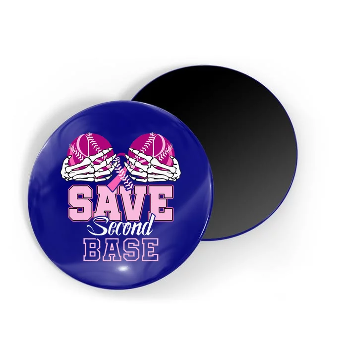 Save Second 2nd Base Funny Baseball Breast Cancer Awareness Magnet