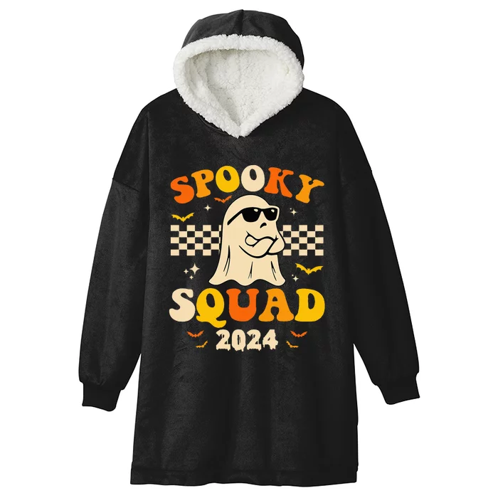 Spooky Squad 2024 Spooky Season Funny Boo Boy Girl Halloween Hooded Wearable Blanket