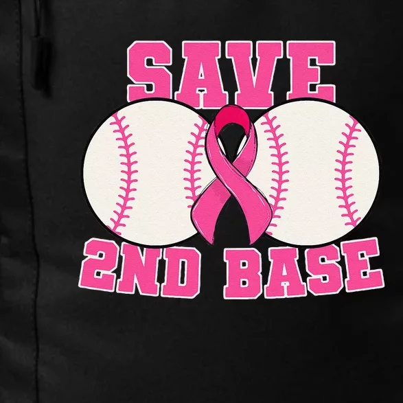 Save Second 2nd Base Breast Cancer Survivor Funny Baseball Gift Daily Commute Backpack