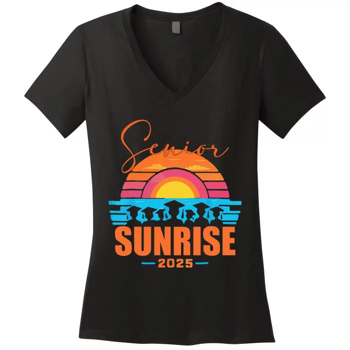 Senior Sunrise 2025 Seniors Of Class Graduation Women's V-Neck T-Shirt