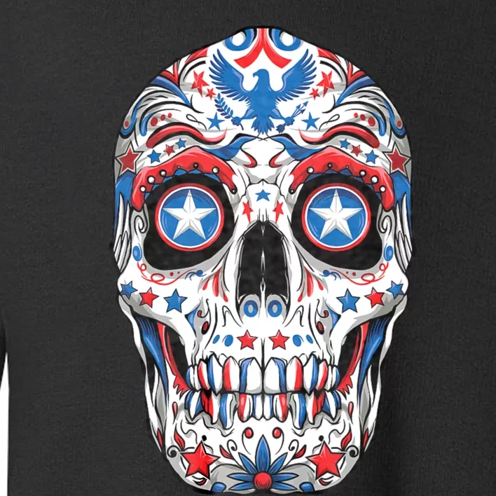 Sugar Skull 4th Of July Fourth Usa Toddler Sweatshirt