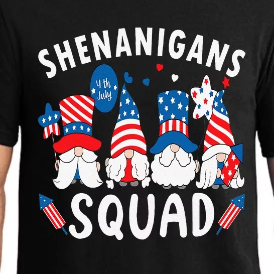 Shenanigans Squad 4th Of July Gnome American Proud Patriotic Pajama Set