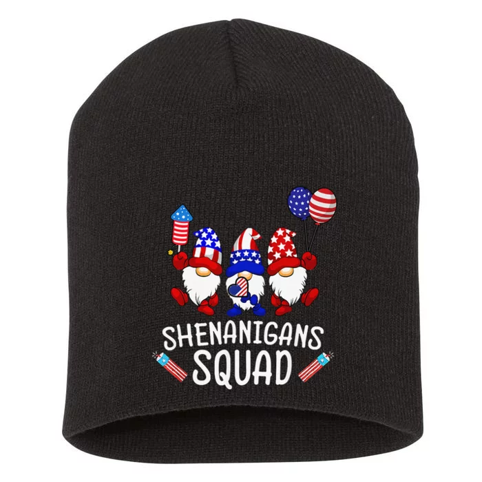 Shenanigans Squad 4th Of July Gnome American Proud Patriotic Short Acrylic Beanie