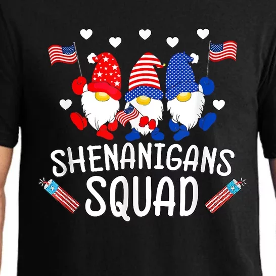 Shenanigans Squad 4th Of July Gnomes Usa Independence Day Great Gift Pajama Set