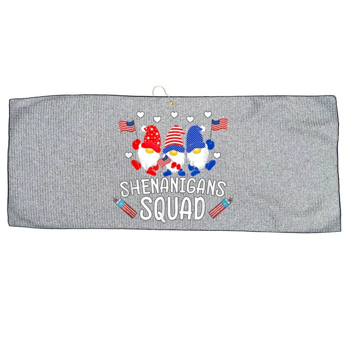 Shenanigans Squad 4th Of July Gnomes Usa Independence Day Great Gift Large Microfiber Waffle Golf Towel