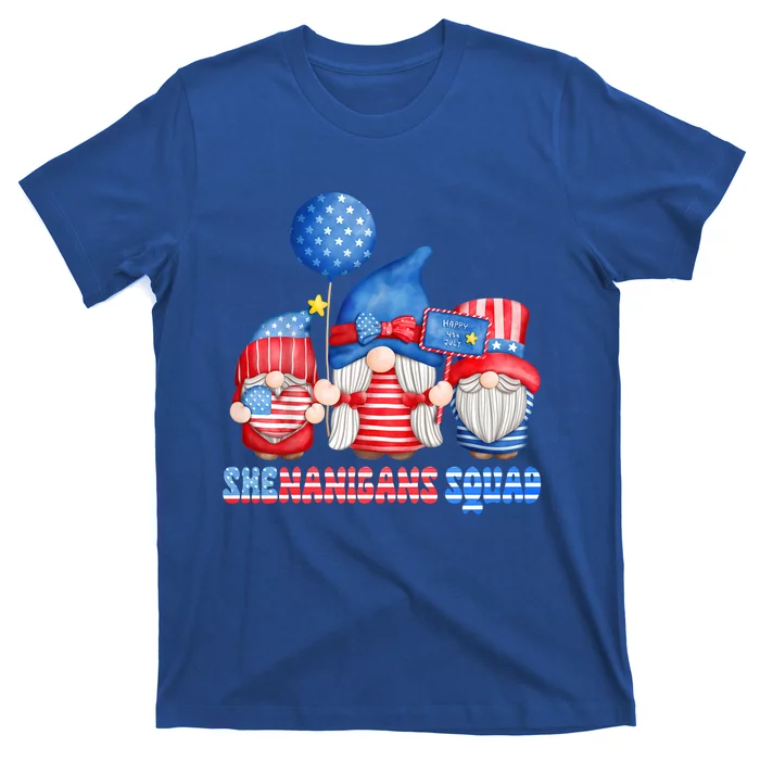 Shenanigans Squad 4th Of July American Gnomes Celebrating Gift T-Shirt