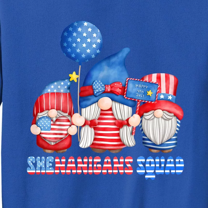 Shenanigans Squad 4th Of July American Gnomes Celebrating Gift Tall Sweatshirt