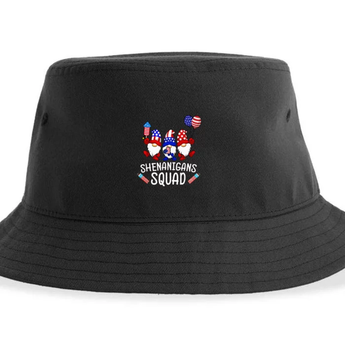 Shenanigans Squad 4th Of July Gnomes USA Independence Day Sustainable Bucket Hat