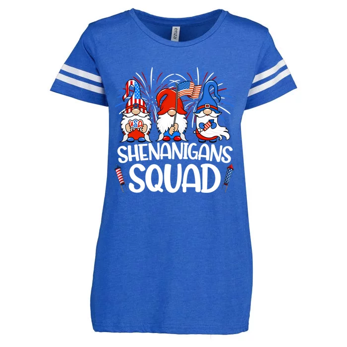 Shenanigans Squad 4th Of July Gnomes Usa Gnomies American Meaningful Gift Enza Ladies Jersey Football T-Shirt