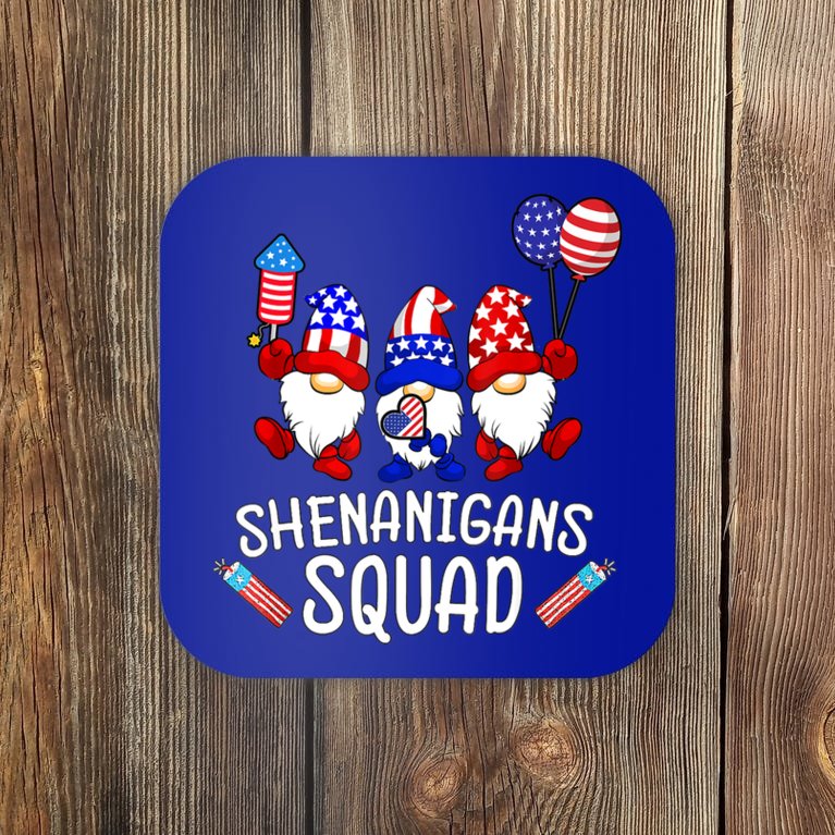Shenanigans Squad 4th Of July Gnomes USA Independence Day Coaster