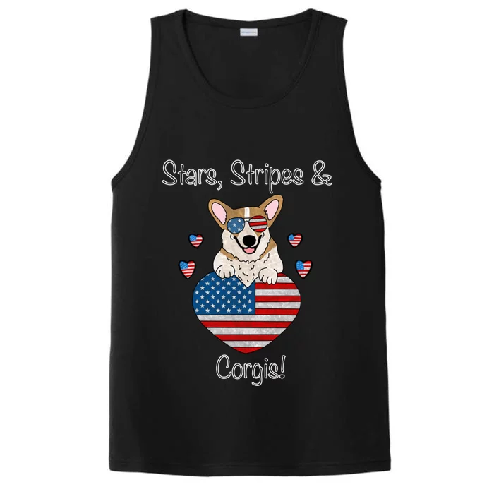 Stars Stripes And Corgis Pembroke Welsh Corgi Indian Creek Gift Performance Tank